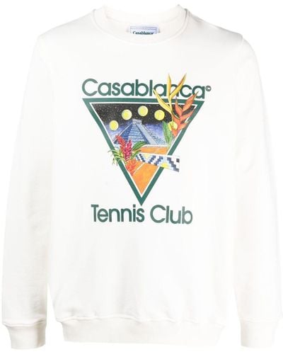 Casablancabrand Tennis Club グラフィック スウェットシャツ - ホワイト