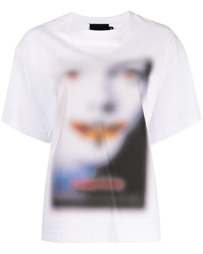 Puppets and Puppets Out Of Focus Silence-print T-shirt - White