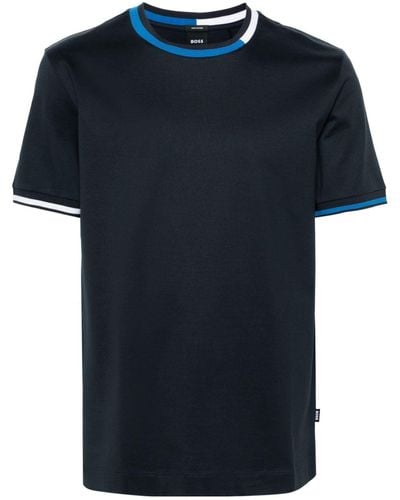 BOSS ストライプトリム Tシャツ - ブルー