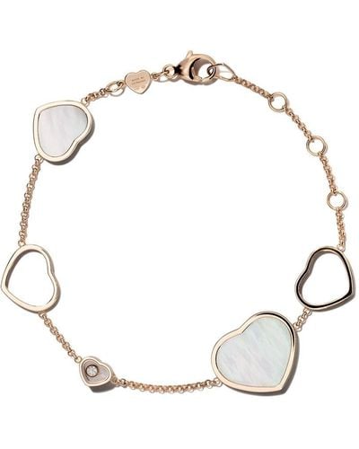 Chopard 18kt Rose Gold Happy Hearts Mother Of Pearl And Diamond Bracelet - Multicolour