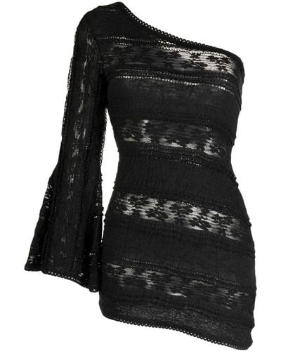 Charo Ruiz Zakia One-shoulder Asymmetric Minidress - Black