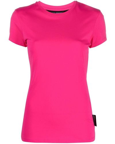 Philipp Plein Appliqué Logo Cotton T-shirt - Pink