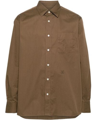 Closed Logo-embroidered Cotton Shirt - Brown