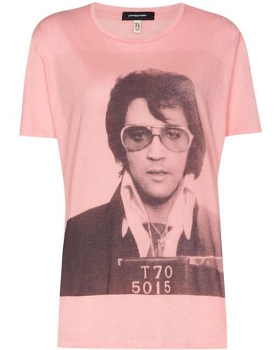 R13 'Elvis T70' T-Shirt mit Print - Pink