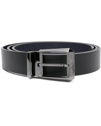 Ferragamo Gancini-plaque Reversible Leather Belt - Black