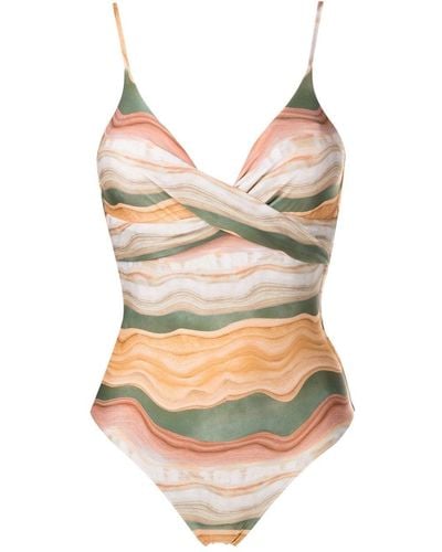 Lygia & Nanny Bianca Twisted-front Swimsuit - Natural