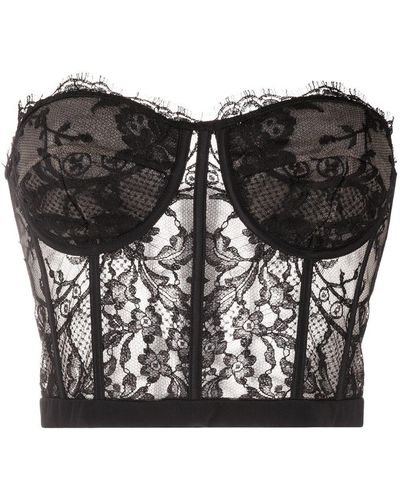 Alexander McQueen Schulterfreies Bustier aus Spitze - Mehrfarbig