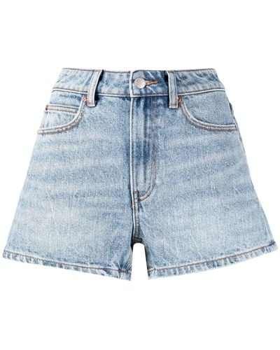Alexander Wang Jeans-Shorts mit hohem Bund - Blau