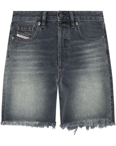 DIESEL Ausgefranste Jeans-Shorts - Grau