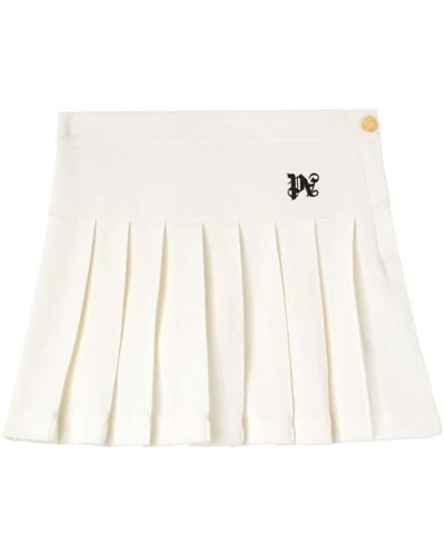 Palm Angels Minifalda con monograma bordado - Blanco