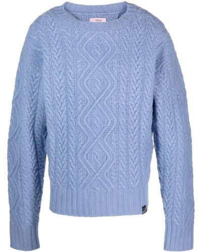 Martine Rose Cable-knit Merino Sweater - Blue