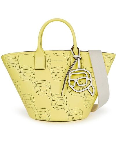 Karl Lagerfeld Ikonik Perforated Tote Bag - Yellow