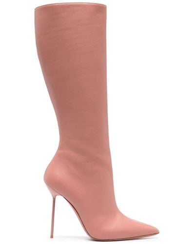 Paris Texas Lidia 105mm Leather Stiletto Boots - Pink