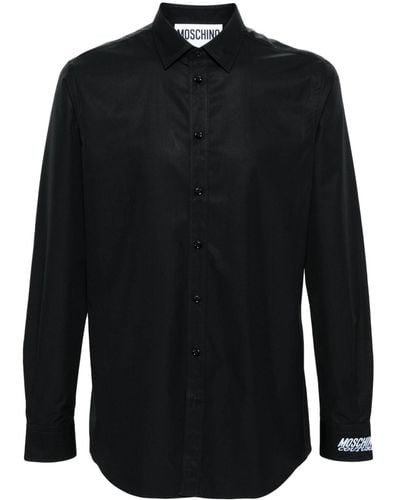 Moschino Camisa con logo bordado - Negro