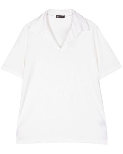 Colombo Short-sleeve straight-hem polo shirt - Blanco