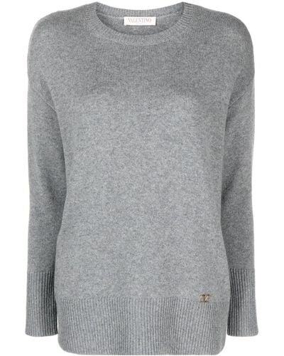 Valentino Garavani Vlogo Cashmere Sweater - Grey