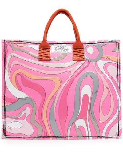 Emilio Pucci Large Marmo-print Tote Bag - Pink