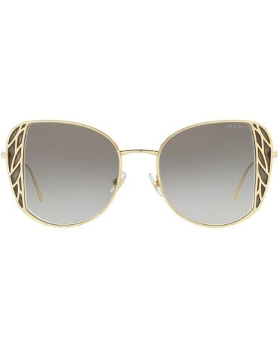 Miu Miu Butterfly-frame Cutout Sunglasses - Grey