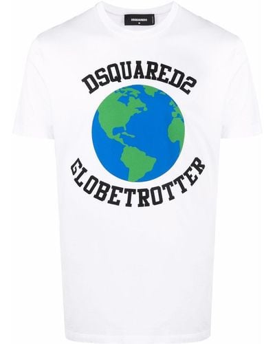 DSquared² Globetrotter Logo-print T-shirt - Blue