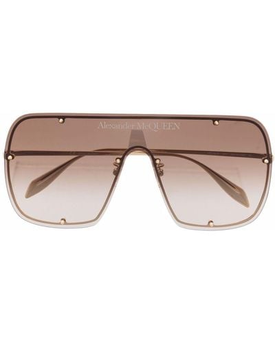 Alexander McQueen Gafas de sol con montura oversize - Metálico
