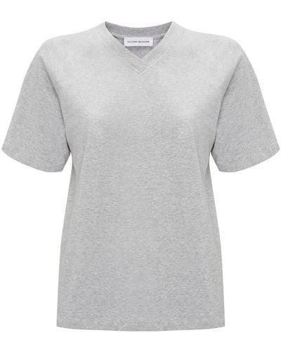 Victoria Beckham Football Organic-cotton T-shirt - Grey