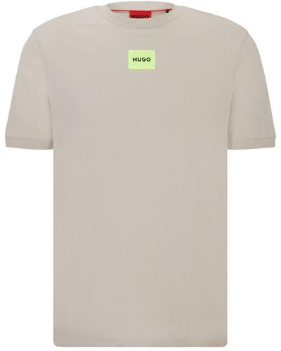 HUGO T-shirt con applicazione logo - Bianco