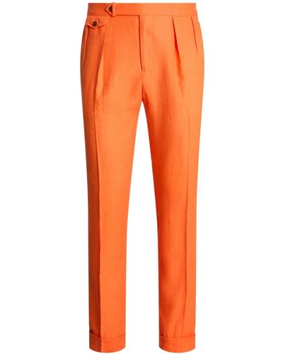 Polo Ralph Lauren Leinenhose mit geradem Bein - Orange