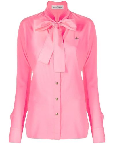 Vivienne Westwood Long-sleeve Pussy-bow Shirt - Pink