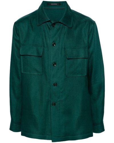 Tagliatore Damian Linen Shirt Jacket - Green