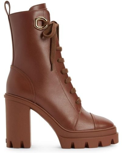 Giuseppe Zanotti Cubalibre Leather Ankle Boots - Brown