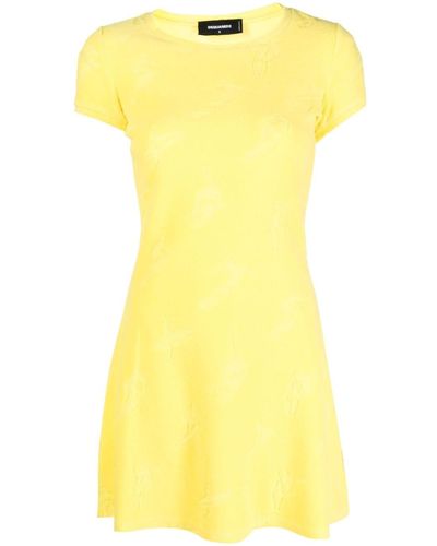 DSquared² Surfer-jacquard Skater Dress - Yellow