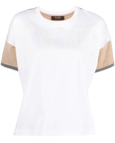 Moorer Camiseta Olisa-JEL con logo estampado - Blanco