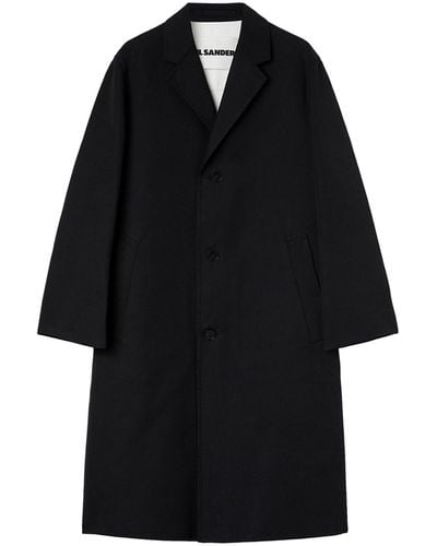 Jil Sander Notched-lapel Single-breasted Coat - Black