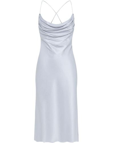 Dion Lee Cowl-neck Satin Midi Dress - White