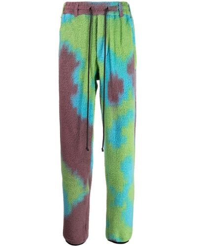 Song For The Mute Tie-dye Drawstring Track Pants - Green