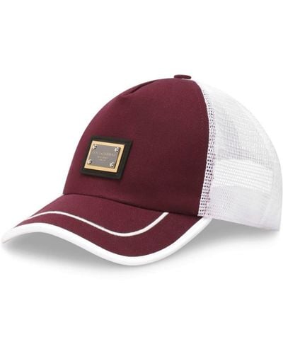 Dolce & Gabbana Cappello da baseball con placca logo - Viola