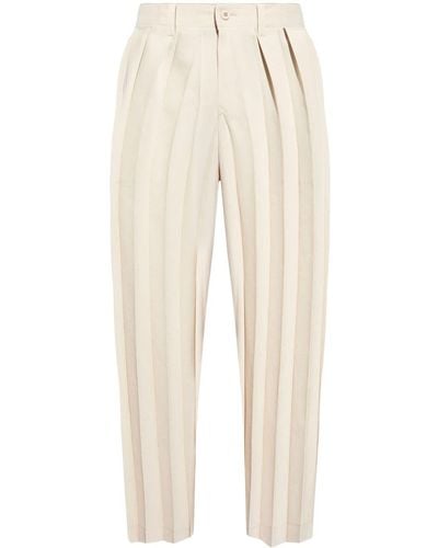Homme Plissé Issey Miyake Straight-leg Pleated Trousers - Natural