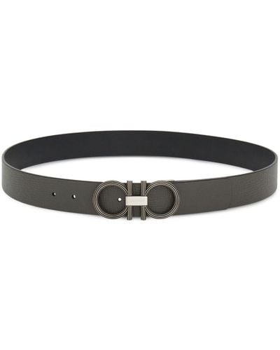 Ferragamo Gancini-buckle Leather Belt - Black