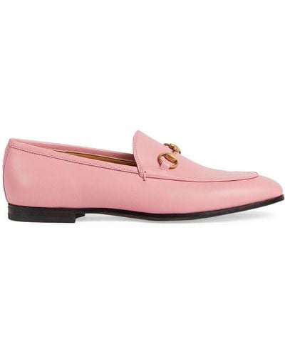 Gucci Jordaan Leather Loafers - Pink