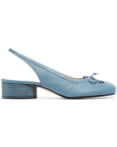 Maison Margiela Tabi 40 Mm Slingback Shoes - Blue