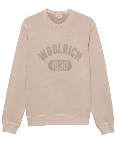 Woolrich Sweater Met Logoprint - Naturel