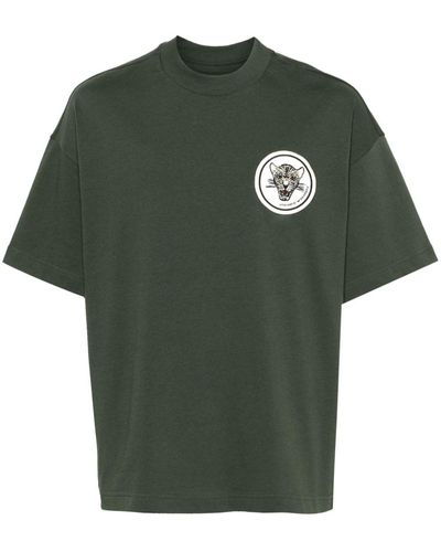 Emporio Armani Logo-patch Cotton T-shirt - Green