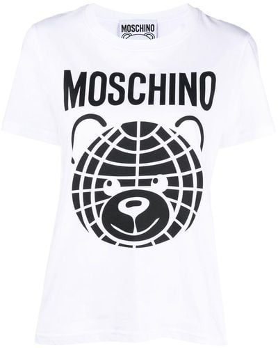Moschino Camiseta con logo estampado - Blanco