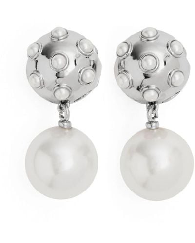 Marc Jacobs The Pearl Dot Drop Earrings - White