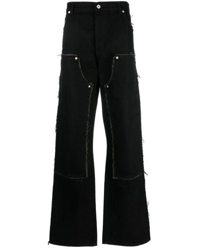 Heron Preston Carpenter Panelled Wide-leg Jeans - Black