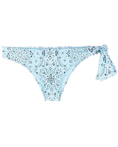 Moschino Bandana-print Bikini Bottoms - Blue