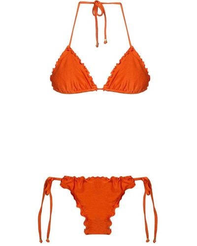 Amir Slama Bikini con top de triángulo - Naranja