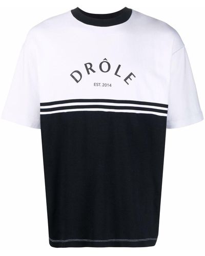 Drole de Monsieur T-shirt Met Logoprint - Zwart