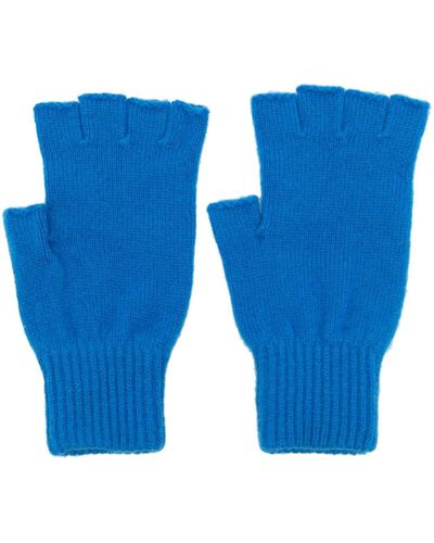 Pringle of Scotland Fingerless Cashmere Gloves - Blue