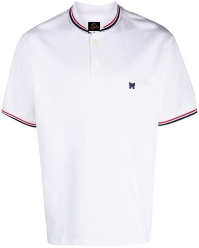 Needles Logo-patch Cotton Polo Shirt - White